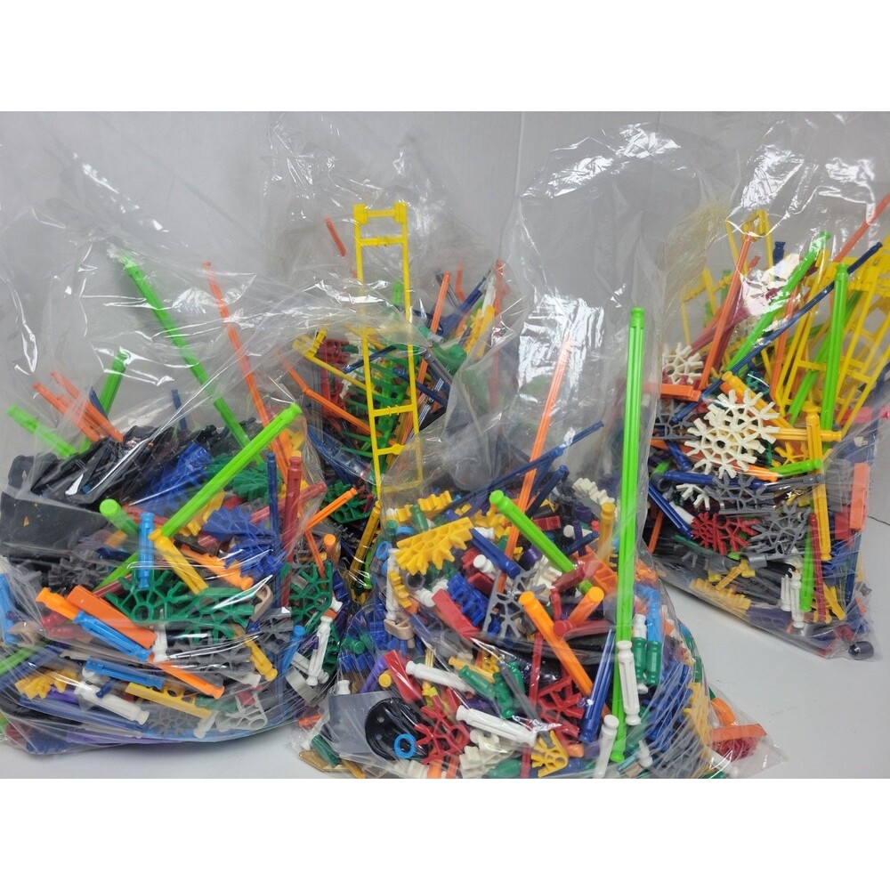 K'nex Building Pieces and Parts Wheels Corners Rods Spokes 8 lb bulk lot BOOKS